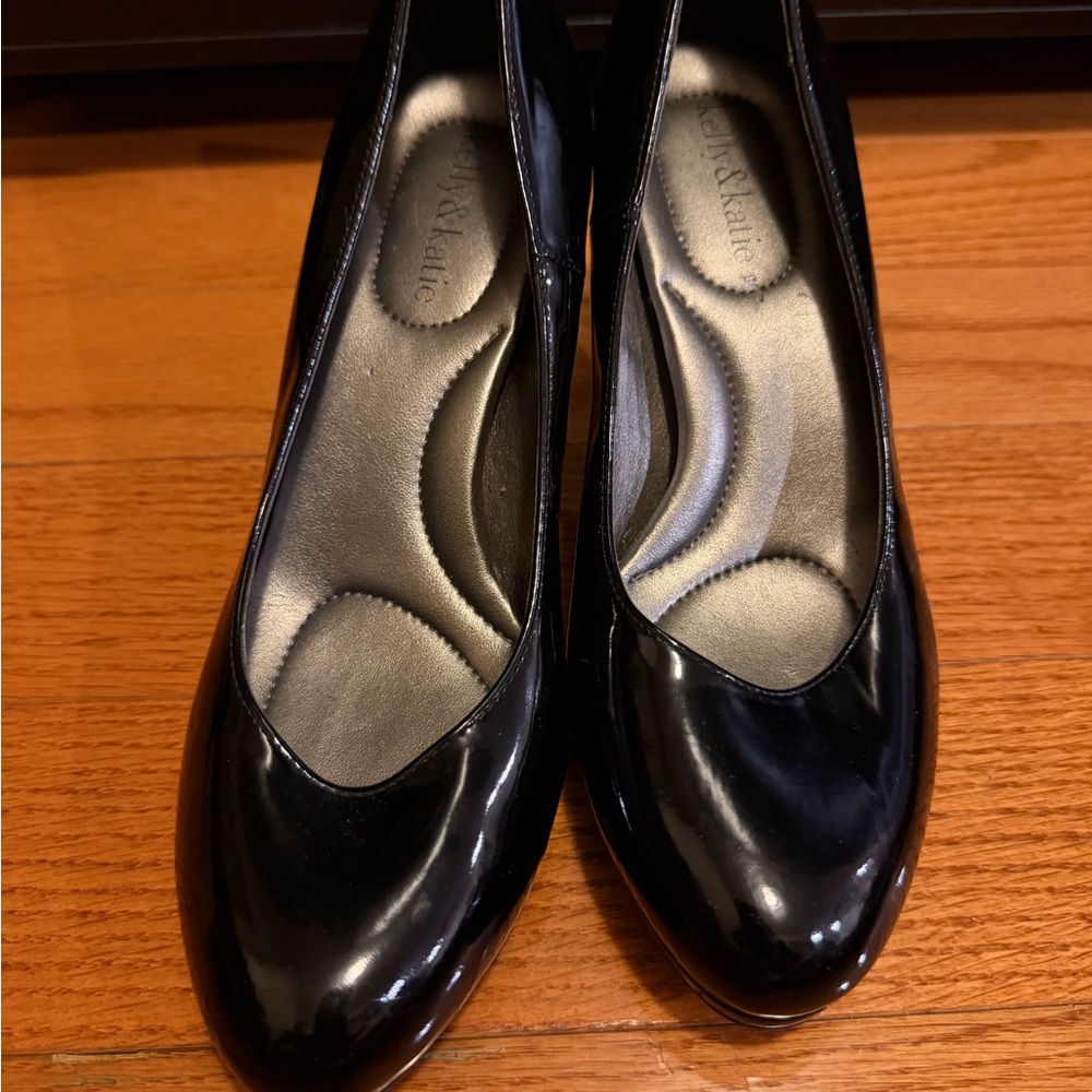 Black Patent Kelly & Katie Heel Pumps